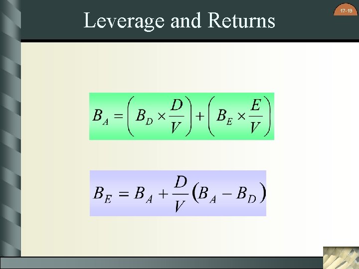Leverage and Returns 17 -19 
