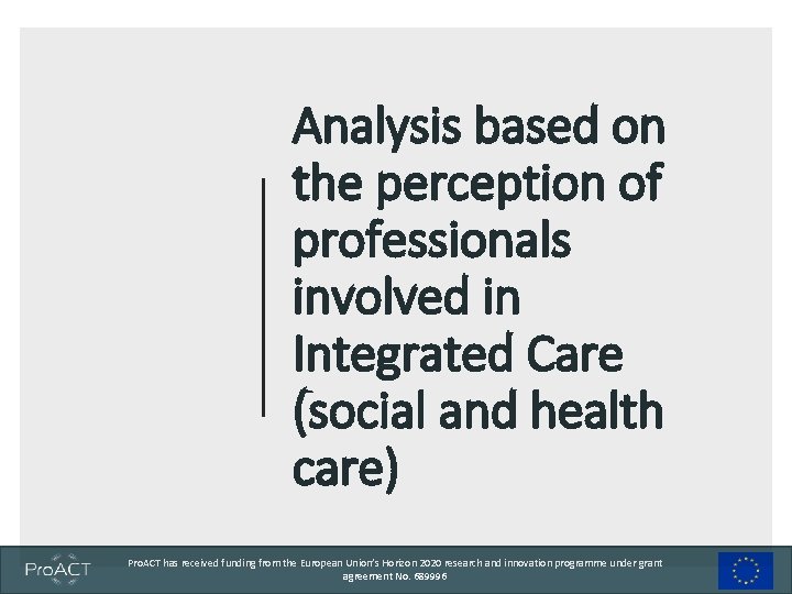 Analysis based on the perception of professionals involved in Integrated Care (social and health