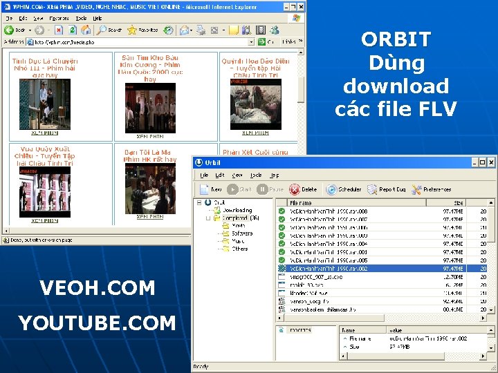 ORBIT Dùng download các file FLV VEOH. COM YOUTUBE. COM 