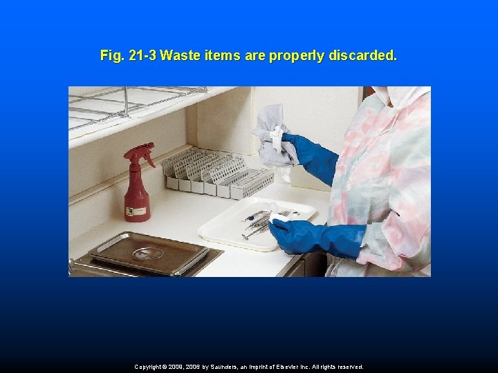 Fig. 21 -3 Waste items are properly discarded. Copyright © 2009, 2006 by Saunders,