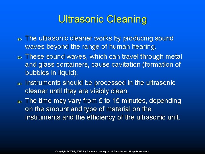Ultrasonic Cleaning The ultrasonic cleaner works by producing sound waves beyond the range of