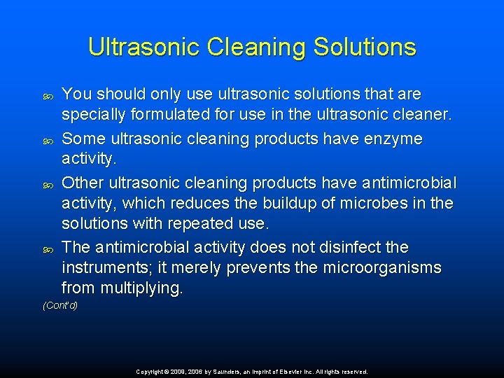 Ultrasonic Cleaning Solutions You should only use ultrasonic solutions that are specially formulated for