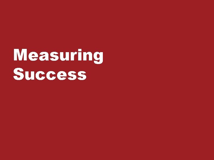 Measuring Success 