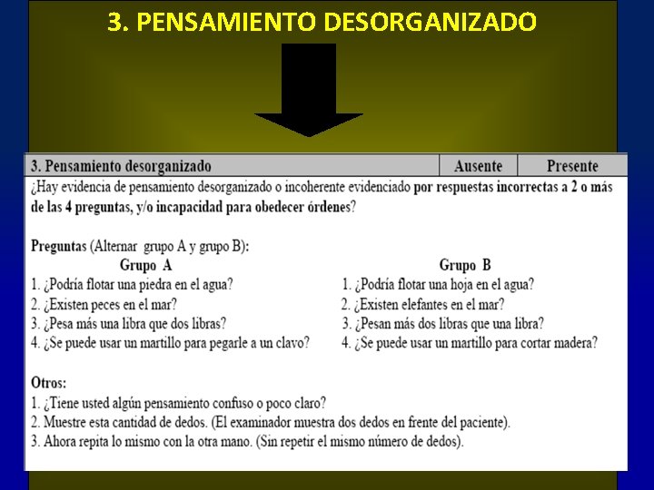 3. PENSAMIENTO DESORGANIZADO 