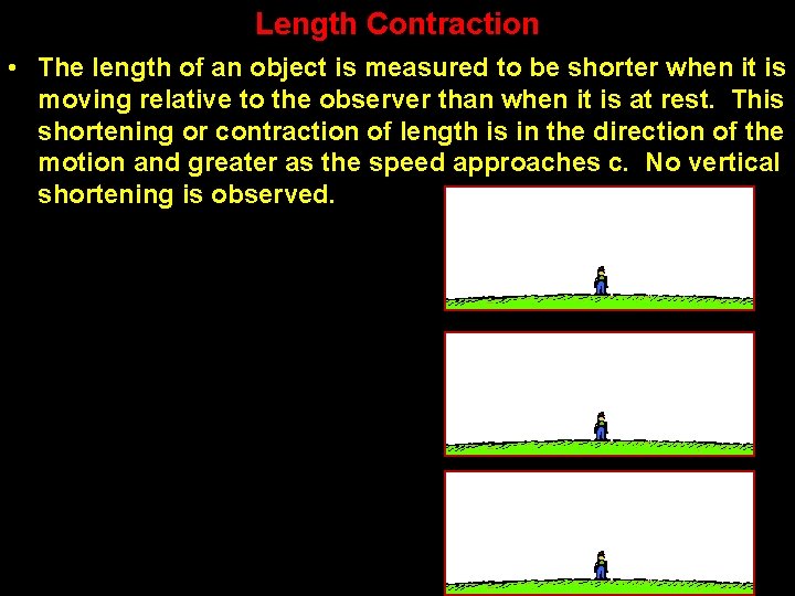 Length Contraction • The length of an object is measured to be shorter when Length Contraction • The length of an object is measured to be shorter when