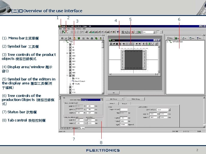 (二)� Overview of the use interface 1 2 4 3 5 6 (1). Menu