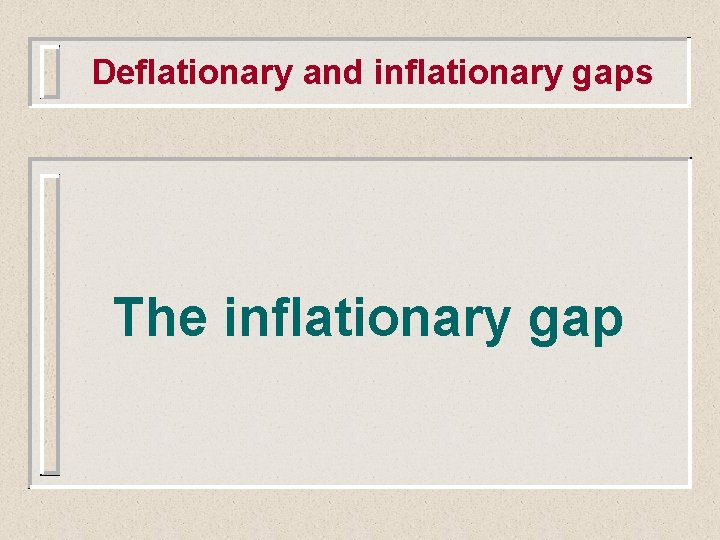 Deflationary and inflationary gaps The inflationary gap 