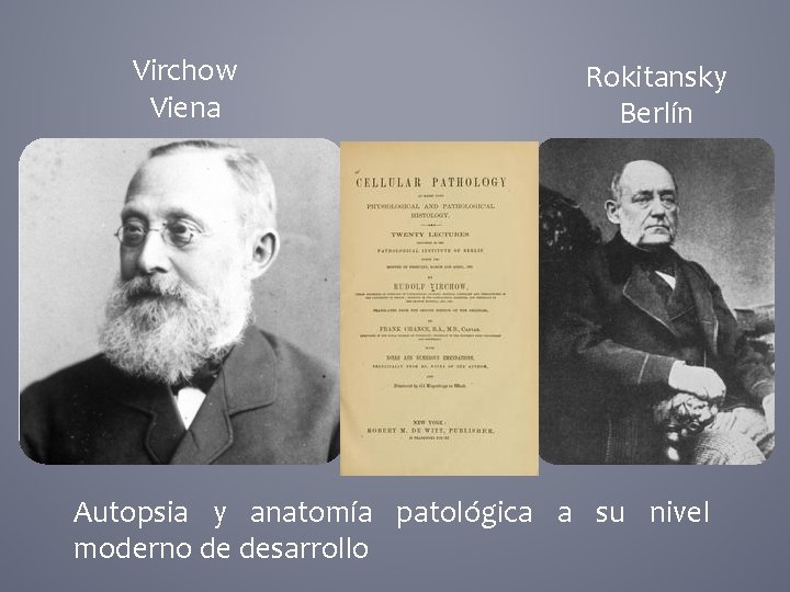 Virchow Viena Rokitansky Berlín Autopsia y anatomía patológica a su nivel moderno de desarrollo