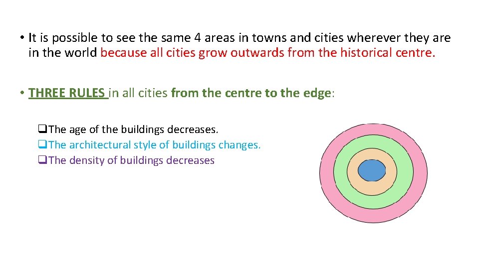  • It is possible to see the same 4 areas in towns and