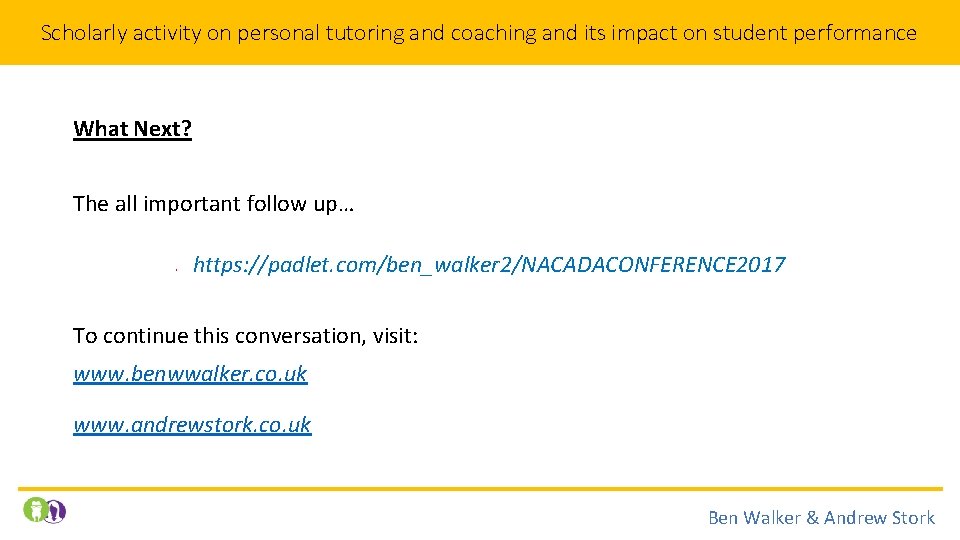 Scholarly activity on personal tutoring and coaching and its impact on student performance What