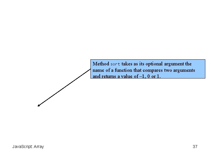 Sort. html Method takes as its optional argument the name of a function that