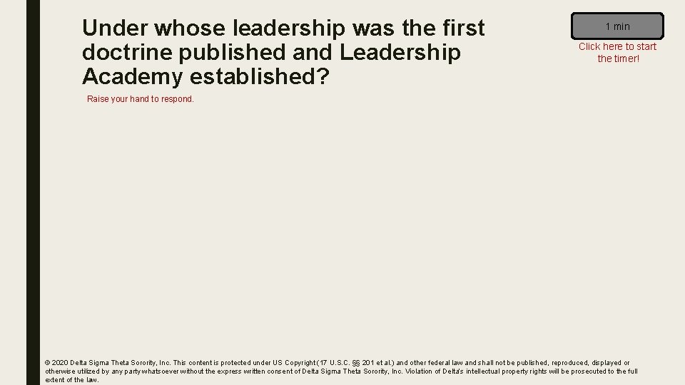 Under whose leadership was the first doctrine published and Leadership Academy established? 1 min