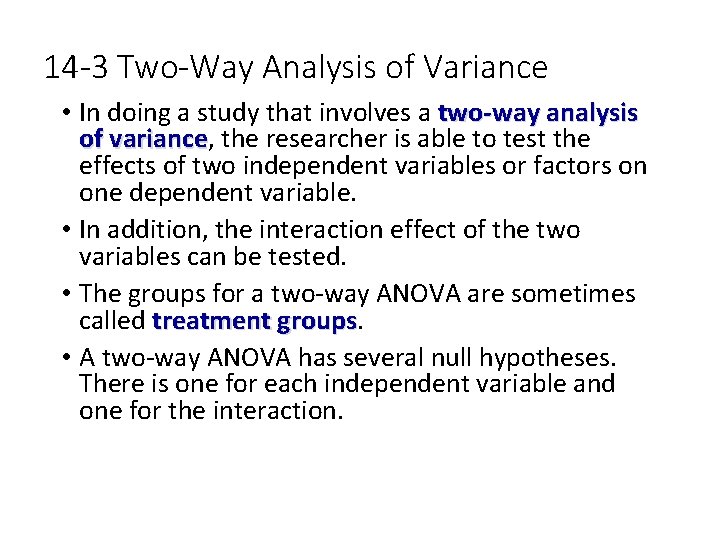 Chapter 14 Analysis of Variance ANOVA 14 3