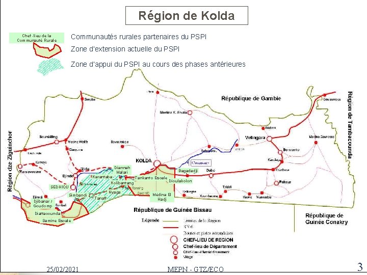 Région de Kolda Communautés rurales partenaires du PSPI Chef -lieu de la Communauté Rurale