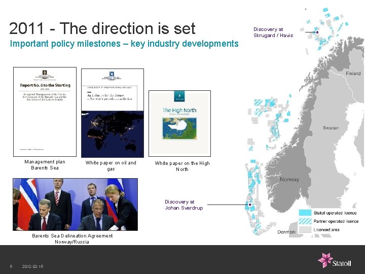 2011 - The direction is set Important policy milestones – key industry developments Management