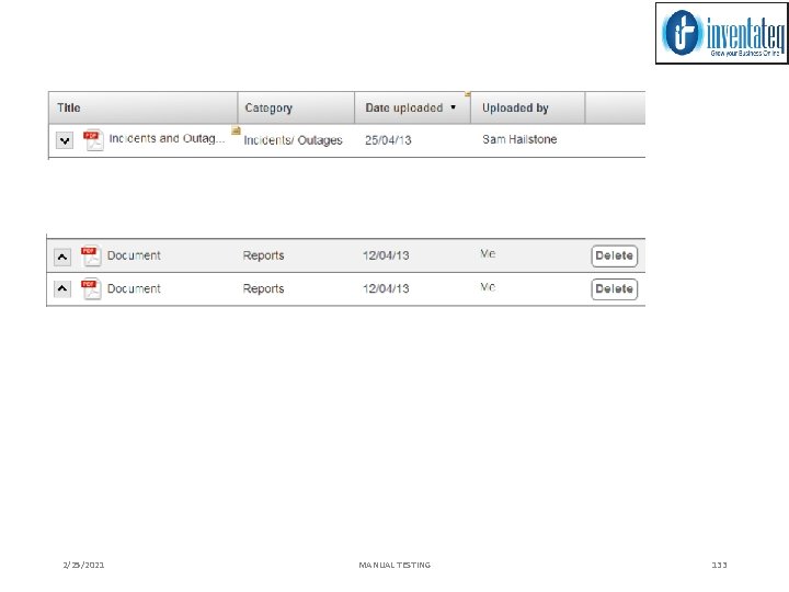 2/25/2021 MANUAL TESTING 133 