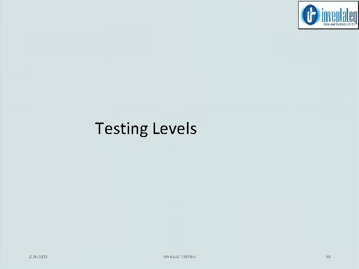 Testing Levels 2/25/2021 MANUAL TESTING 55 