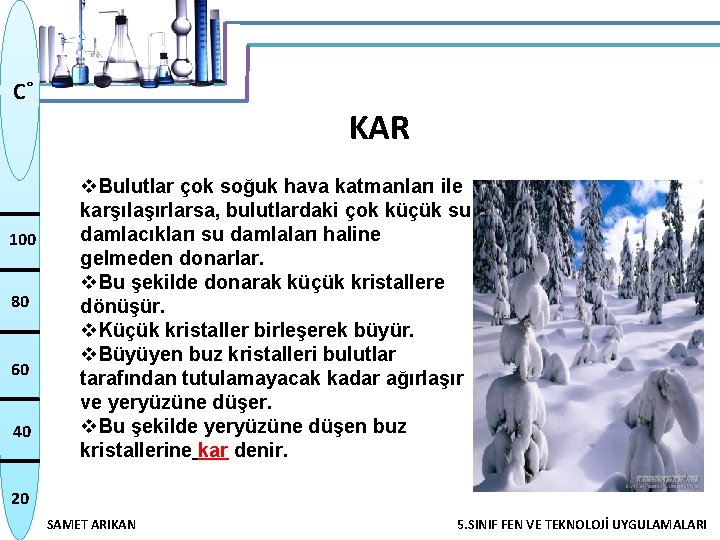C˚ 100 80 60 40 KAR v. Bulutlar çok soğuk hava katmanları ile karşılaşırlarsa,