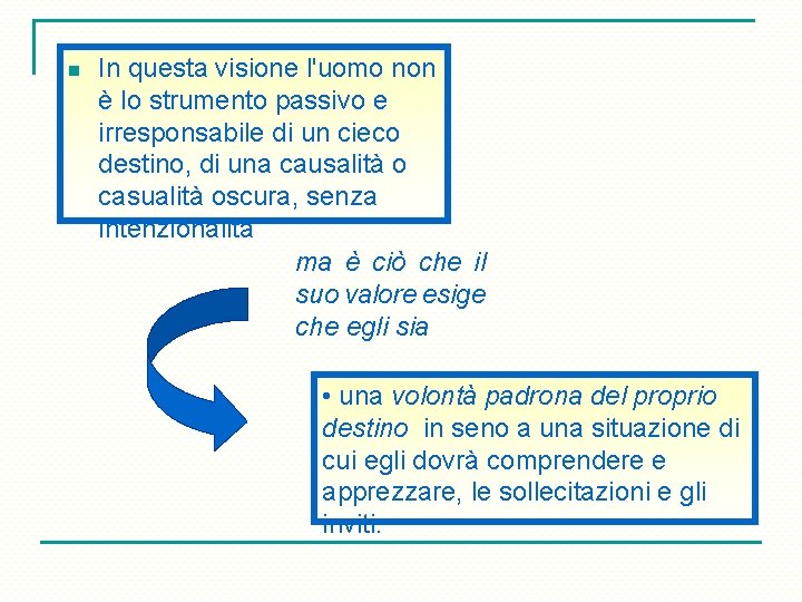 n In questa visione l'uomo non è lo strumento passivo e irresponsabile di un