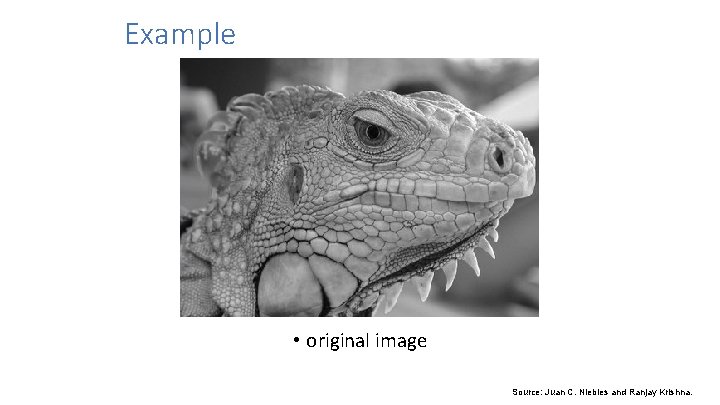 Example • original image Source: Juan C. Niebles and Ranjay Krishna. 