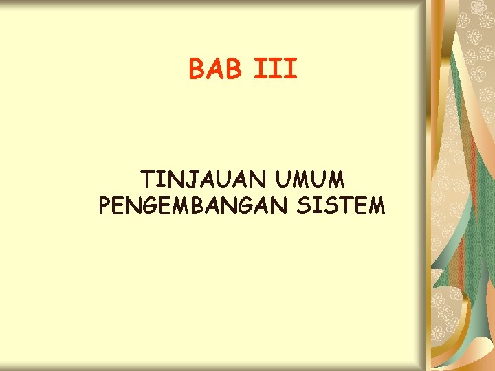 BAB III TINJAUAN UMUM PENGEMBANGAN SISTEM 