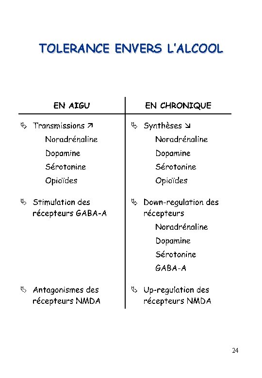 TOLERANCE ENVERS L’ALCOOL 24 