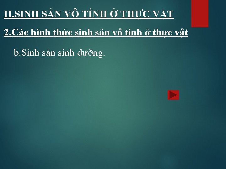 II. SINH SẢN VÔ TÍNH Ở THỰC VẬT 2. Các hình thức sinh sản