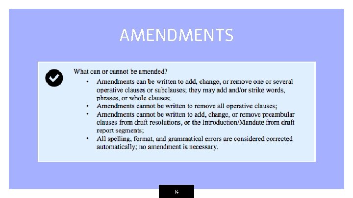 AMENDMENTS 14 