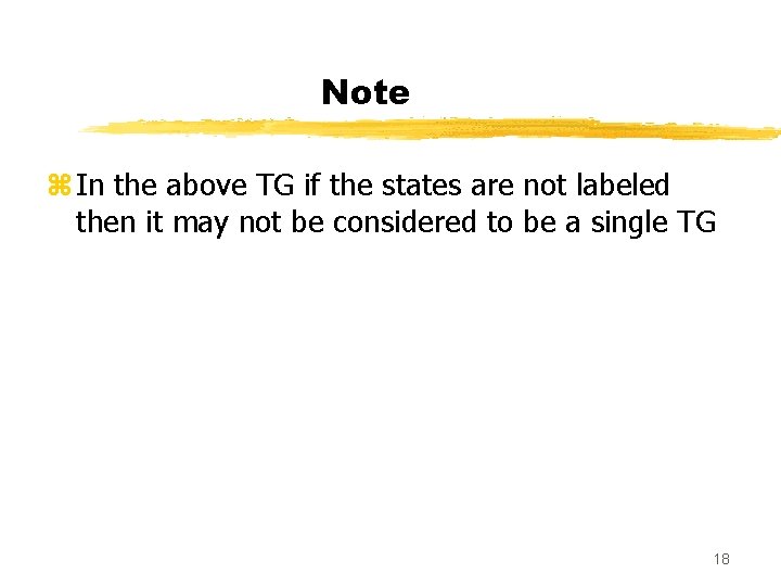 Note z In the above TG if the states are not labeled then it