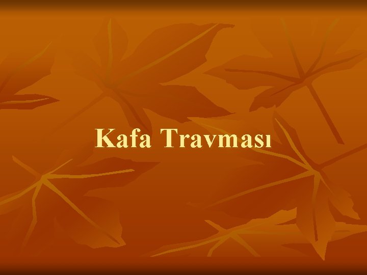 Kafa Travması 