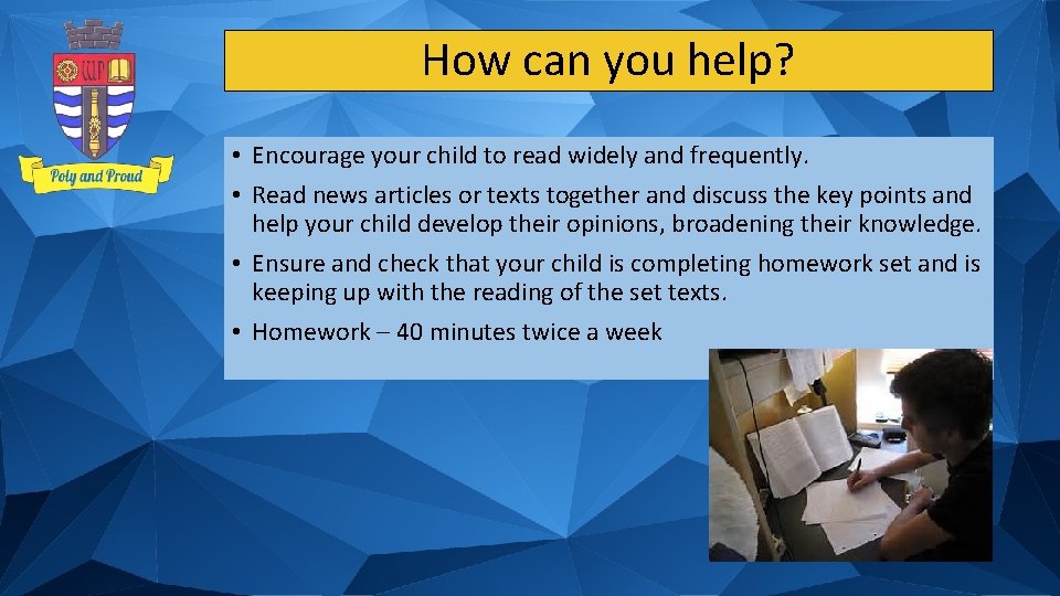 How can you help? • Encourage your child to read widely and frequently. •