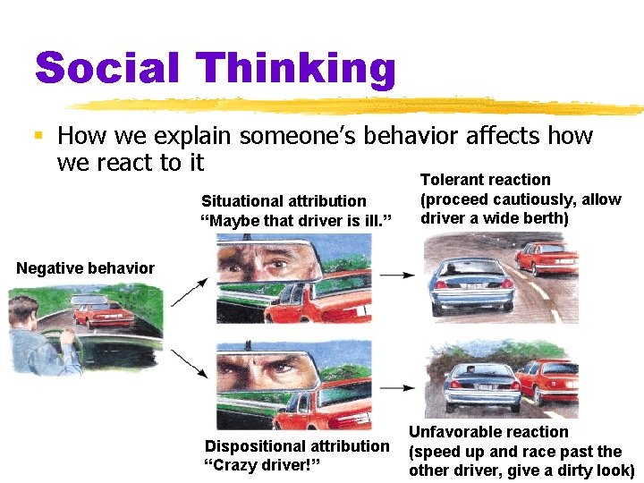 Social Thinking § How we explain someone’s behavior affects how we react to it