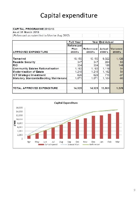 Capital expenditure 9 