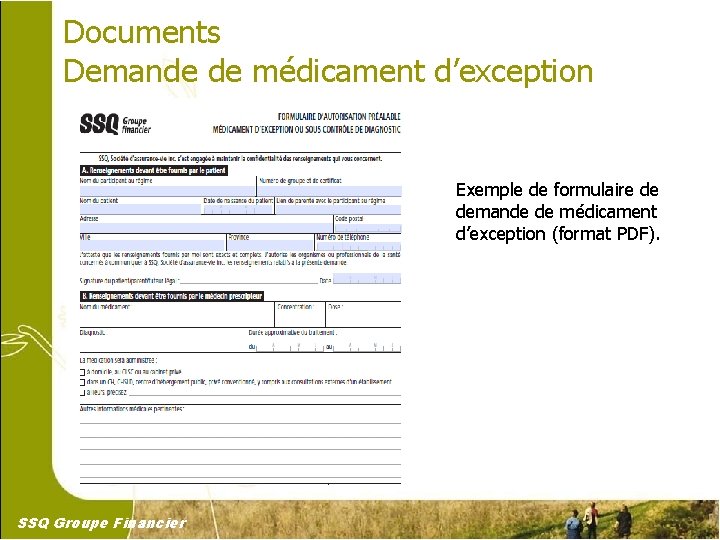 Documents Demande de médicament d’exception Exemple de formulaire de demande de médicament d’exception (format