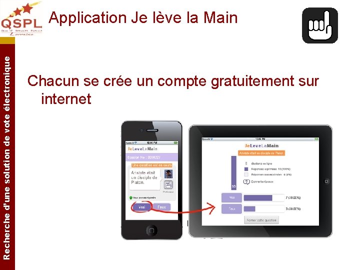Recherche d’une solution de vote électronique Application Je lève la Main Chacun se crée Recherche d’une solution de vote électronique Application Je lève la Main Chacun se crée