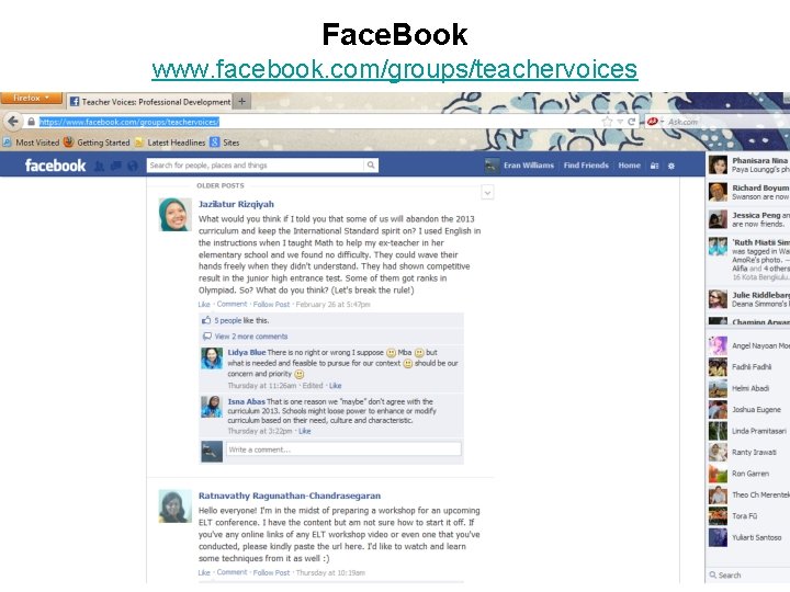 Face. Book www. facebook. com/groups/teachervoices Face. Book www. facebook. com/groups/teachervoices