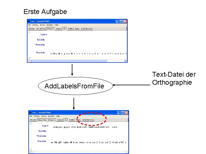 Erste Aufgabe Add. Labels. From. File Text-Datei der Orthographie 
