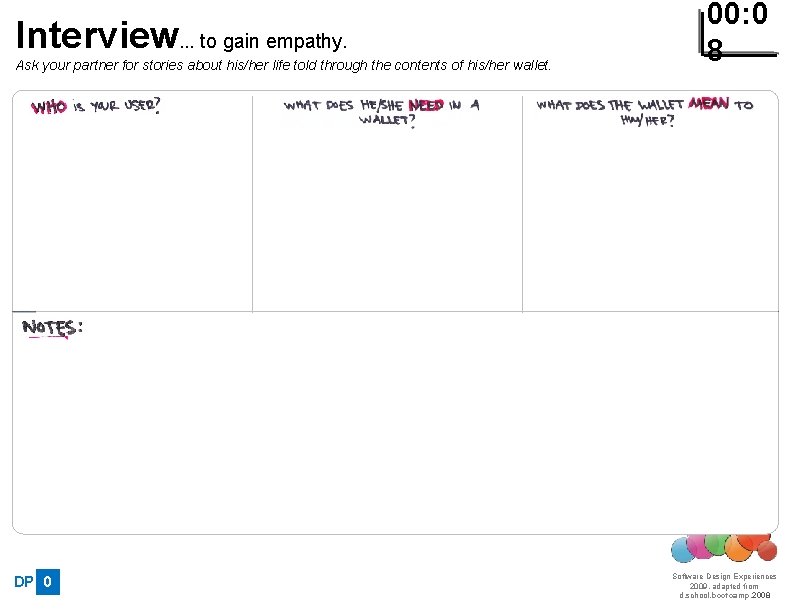 Interview… to gain empathy. Ask your partner for stories about his/her life told through