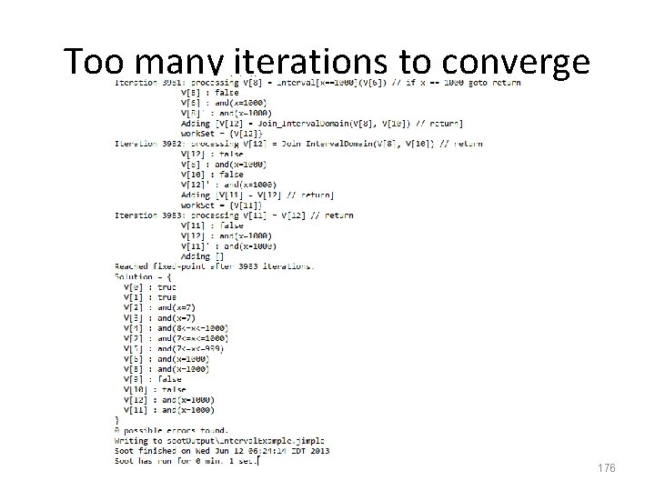 Too many iterations to converge 176 