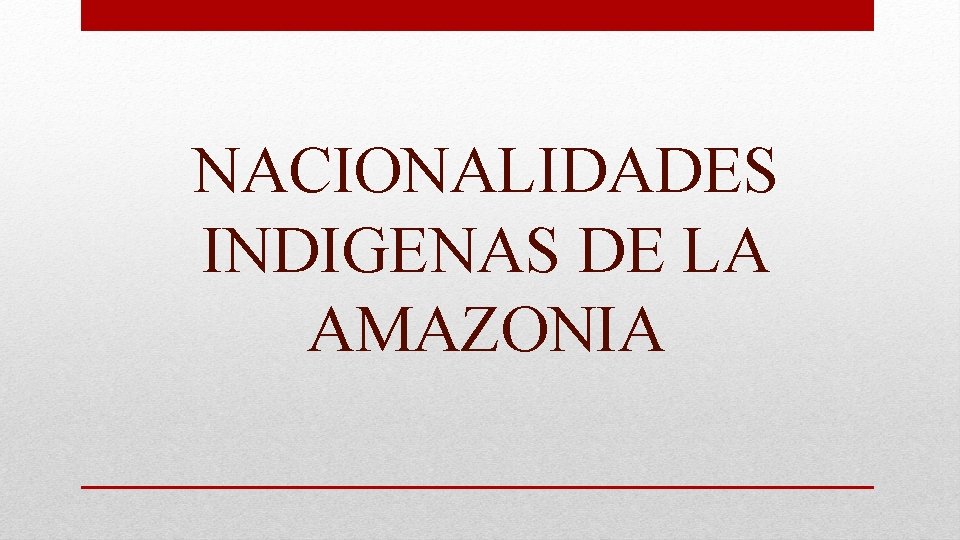 NACIONALIDADES INDIGENAS DE LA AMAZONIA 