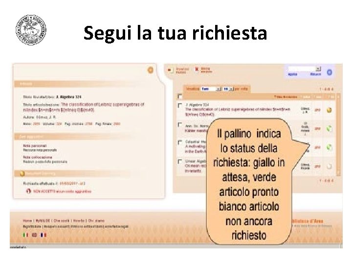 Segui la tua richiesta Segui la tua richiesta