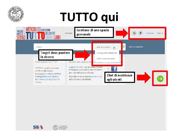 TUTTO qui Gestione di uno spazio personale Target dove puntare la ricerca Chat di TUTTO qui Gestione di uno spazio personale Target dove puntare la ricerca Chat di