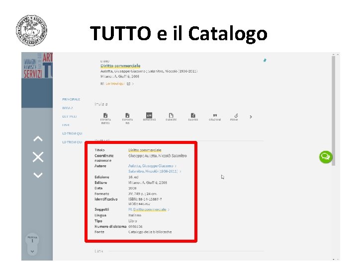 TUTTO e il Catalogo TUTTO e il Catalogo
