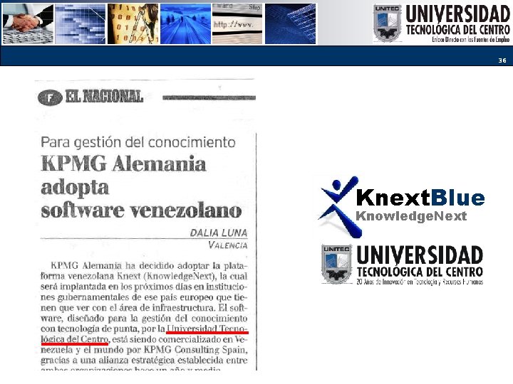 36 Knext. Blue Knowledge. Next 