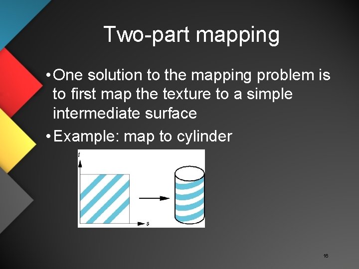 Two-part mapping • One solution to the mapping problem is to first map the