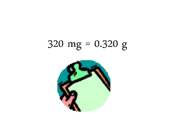 320 mg = 0. 320 g 320 mg = 0. 320 g