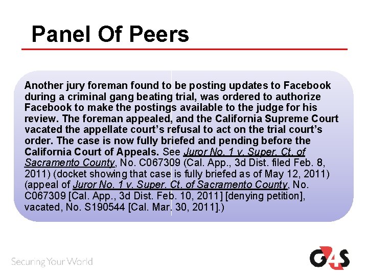 Panel Of Peers Another jury foreman found to be posting updates to Facebook during Panel Of Peers Another jury foreman found to be posting updates to Facebook during