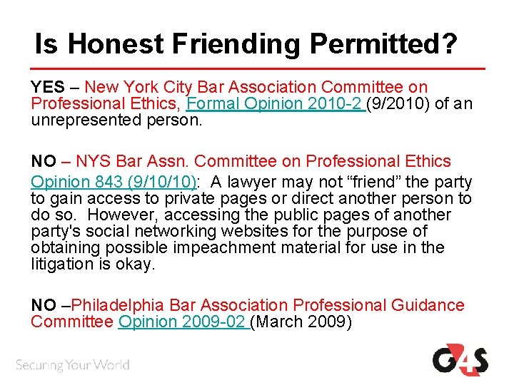 Is Honest Friending Permitted? YES – New York City Bar Association Committee on Professional Is Honest Friending Permitted? YES – New York City Bar Association Committee on Professional