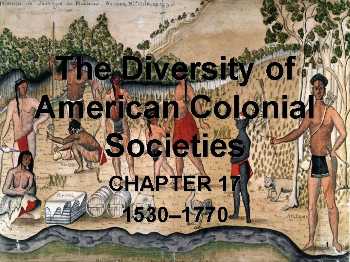 The Diversity of American Colonial Societies CHAPTER 17 1530– 1770 1 