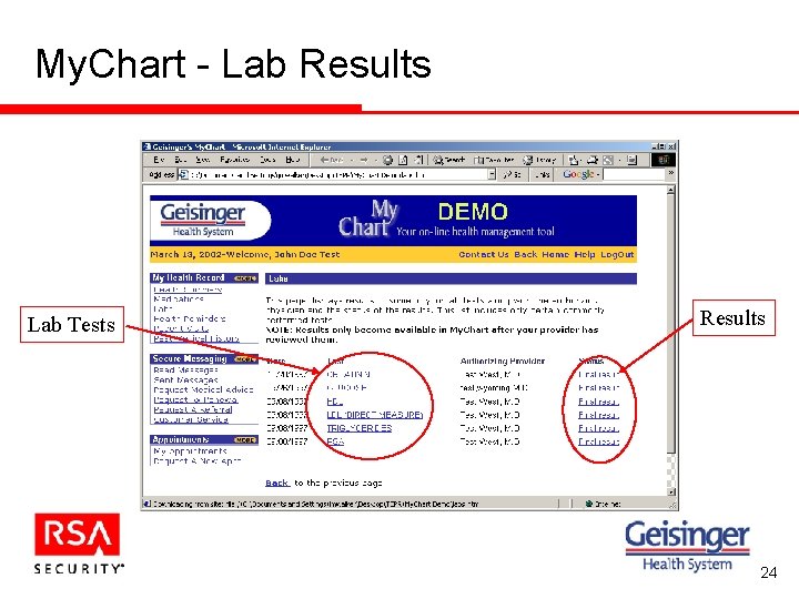 My. Chart - Lab Results Lab Tests Results 24 